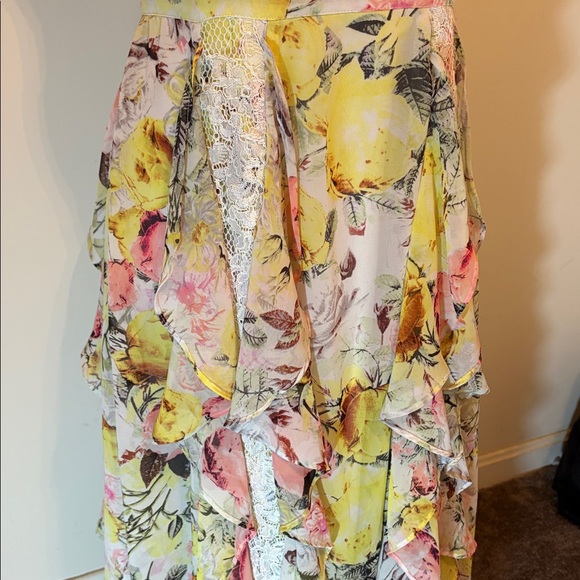 INC International Concepts floral lace sleeveless ruffle maxi dress - Picture 5 of 8